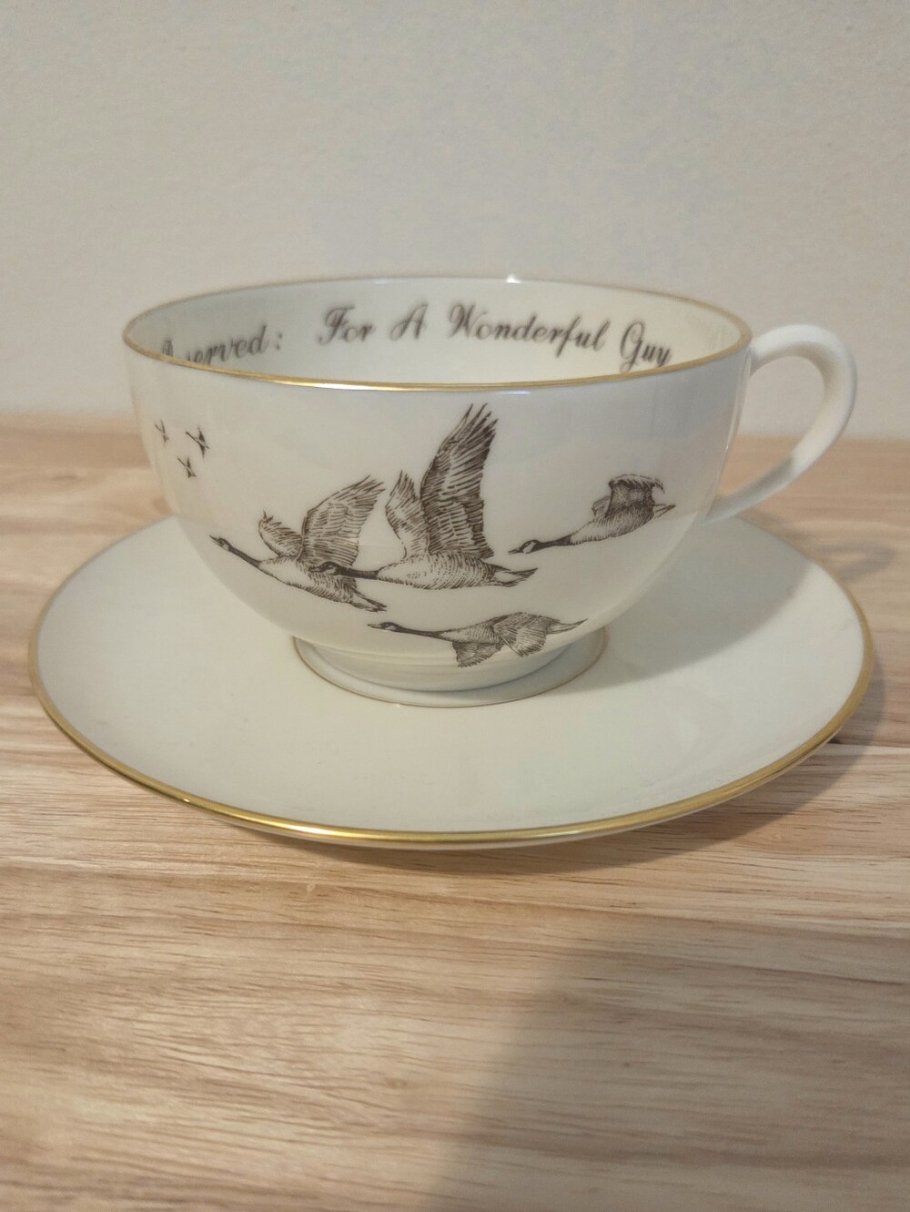 Rare! Lenox Porcelain Flying Geese Cup And Saucer